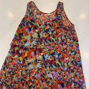 Colorful Sleeveless Abstract Print Top